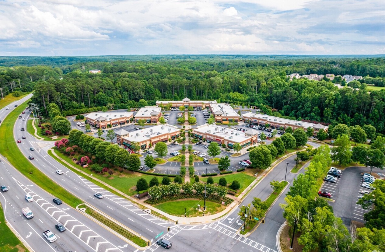 Aerial view of dental-anchored medical real estate — Southeast